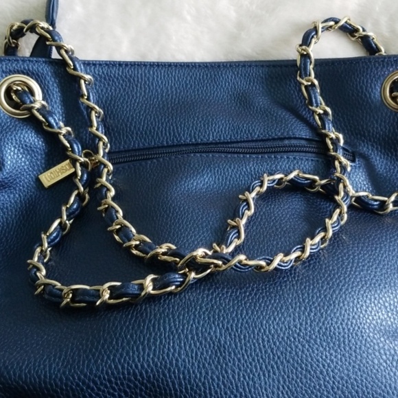 Royal blue and Gold Jeweled Imooshion Shoulder Bag - Picture 5 of 6
